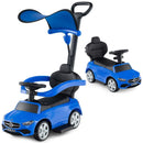 3-in-1 Toddler Push Car with Adjustable Canopy – Navy