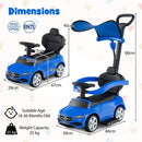 3-in-1 Toddler Push Car with Adjustable Canopy – Navy