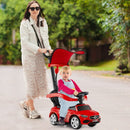 3-in-1 Toddler Push Car with Adjustable Canopy – Red