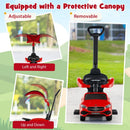 3-in-1 Toddler Push Car with Adjustable Canopy – Red