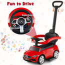 3-in-1 Toddler Push Car with Adjustable Canopy – Red