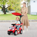 3-in-1 Toddler Push Car with Canopy, Lights and Music – Red