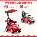 3-in-1 Toddler Push Car with Canopy, Lights and Music – Red