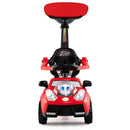 3-in-1 Toddler Push Car with Canopy, Lights and Music – Red