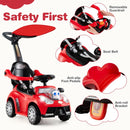 3-in-1 Toddler Push Car with Canopy, Lights and Music – Red
