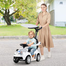 3-in-1 Toddler Push Car with Canopy, Lights and Music – White