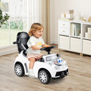 3-in-1 Toddler Push Car with Canopy, Lights and Music – White