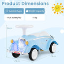 Classic Toddler Ride-On Car with Headlight and Horn – Blue