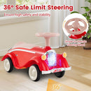 Classic Toddler Ride-On Car with Headlight and Horn – Red