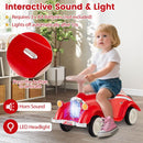Classic Toddler Ride-On Car with Headlight and Horn – Red