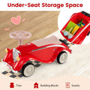 Classic Toddler Ride-On Car with Headlight and Horn – Red