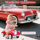 Classic Toddler Ride-On Car with Headlight and Horn – Red