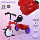Kids Tricycle with Glowing Wheels and Adjustable Seat – Red