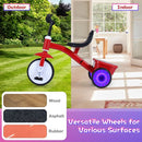 Kids Tricycle with Glowing Wheels and Adjustable Seat – Red