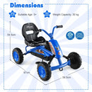 Kids Pedal Go Kart with Handlebars and Adjustable Seat – Navy