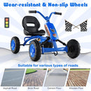 Kids Pedal Go Kart with Handlebars and Adjustable Seat – Navy