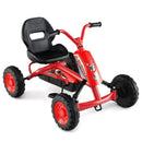 Kids Pedal Go Kart with Handlebars and Adjustable Seat – Red