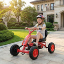 Kids Pedal Go Kart with Handlebars and Adjustable Seat – Red