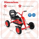 Kids Pedal Go Kart with Handlebars and Adjustable Seat – Red