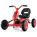 Kids Pedal Go Kart with Handlebars and Adjustable Seat – Red