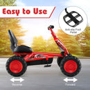 Kids Pedal Go Kart with Handlebars and Adjustable Seat – Red