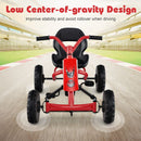 Kids Pedal Go Kart with Handlebars and Adjustable Seat – Red