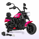 Baby Direct 6V Kids Electric Motorcycle with Detachable Training Wheels and Music in Rose