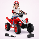 Baby Direct 12V 4-Wheeler Quad Electric Vehicle with LED Lights and Music for Boys Girls Aged 3+ in Red