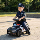 Toddler Police Push Car with Lights and Storage – Black