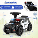 Toddler Police Push Car with Lights and Storage – Black