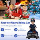 Toddler Police Push Car with Lights and Storage – Black
