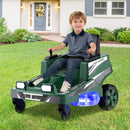Green ride-on lawn mower