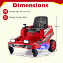 Red 12V kids ride-on lawn mower dimensions