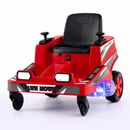 Baby Direct 12V Ride on Lawn Mower with Dual Control Sticks ang LED Lights in Red