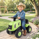 Toddler Ride-On Tractor with Trailer and Garden Tools – Green