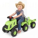 Toddler Ride-On Tractor with Trailer and Garden Tools – Green