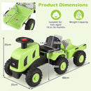 Toddler Ride-On Tractor with Trailer and Garden Tools – Green