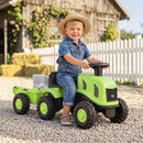 Toddler Ride-On Tractor with Trailer and Garden Tools – Green