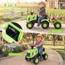Toddler Ride-On Tractor with Trailer and Garden Tools – Green