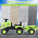 Toddler Ride-On Tractor with Trailer and Garden Tools – Green