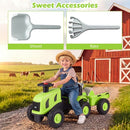 Toddler Ride-On Tractor with Trailer and Garden Tools – Green