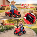 Toddler Ride-On Tractor with Trailer and Garden Tools – Red