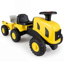 Toddler Ride-On Tractor with Trailer and Garden Tools – Yellow