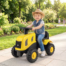 Toddler Ride-On Tractor with Trailer and Garden Tools – Yellow