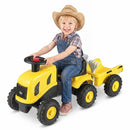 Toddler Ride-On Tractor with Trailer and Garden Tools – Yellow
