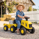 Toddler Ride-On Tractor with Trailer and Garden Tools – Yellow