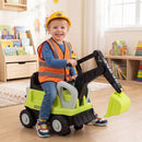 Toddler Ride-On Tractor with Digger and Trailer – Green