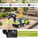 Toddler Ride-On Tractor with Digger and Trailer – Green