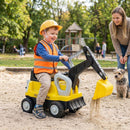 Toddler Ride-On Tractor with Digger and Trailer – Yellow