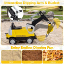 Toddler Ride-On Tractor with Digger and Trailer – Yellow